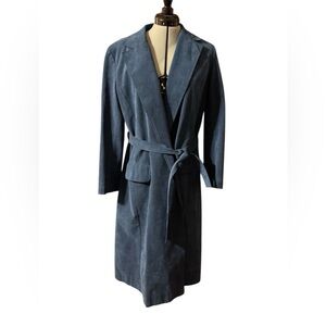 70’s Suede Blue Trench Coat